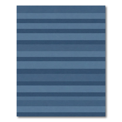Classic Horizontal Slate Blue Stripes Rug