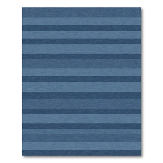 Classic Horizontal Slate Blue Stripes Rug