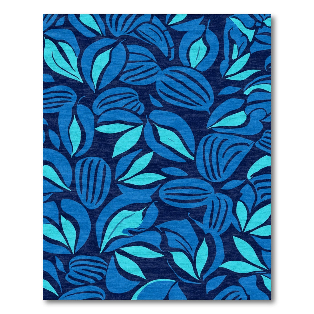 Bold Deep Blue Tropical Leaf Spread Rug