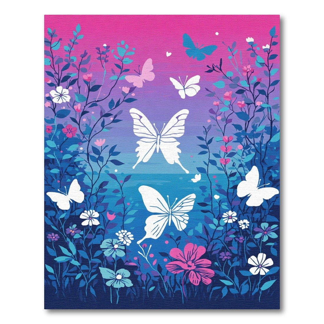 Whimsical Butterfly Garden Landscape Rug