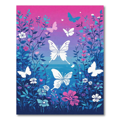 Whimsical Butterfly Garden Landscape Rug