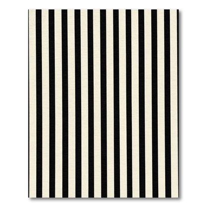 Bold Black Ivory Vertical Stripe Rug
