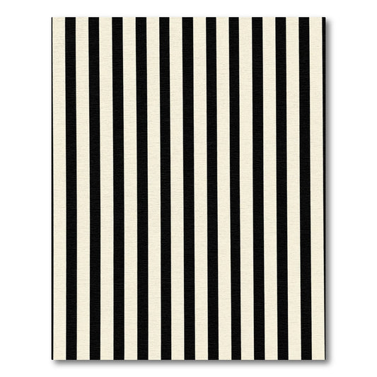 Bold Black Ivory Vertical Stripe Rug