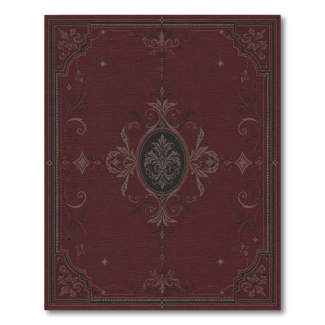 Red Traditional Persian Deep Red Persian Medallion Area Rug