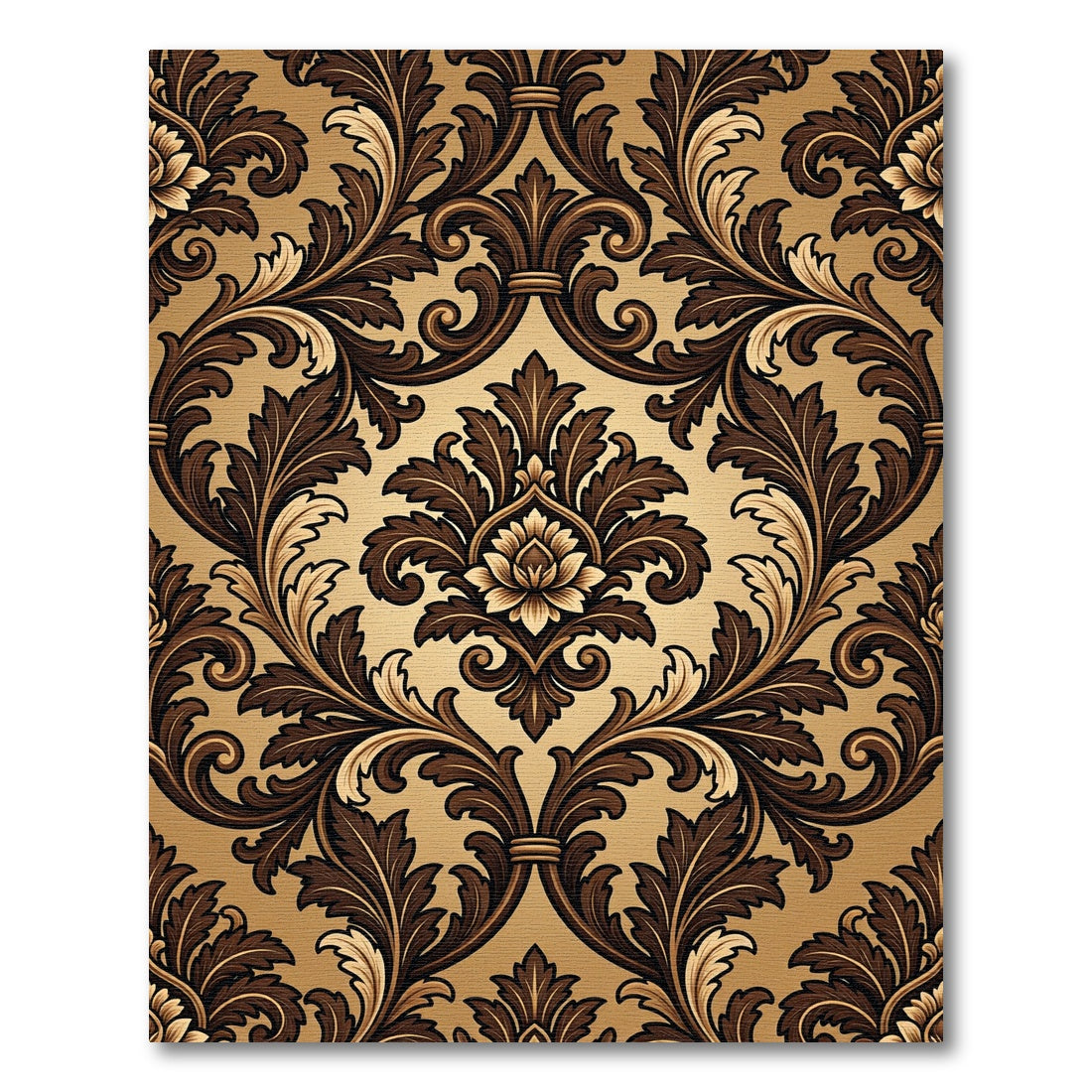 Rich Chocolate Baroque Swirl Medallion Rug