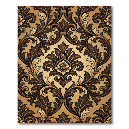 Rich Chocolate Baroque Swirl Medallion Rug