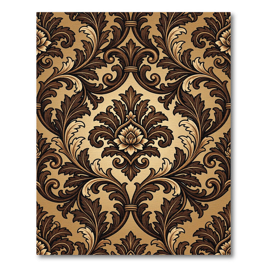 Rich Chocolate Baroque Swirl Medallion Rug