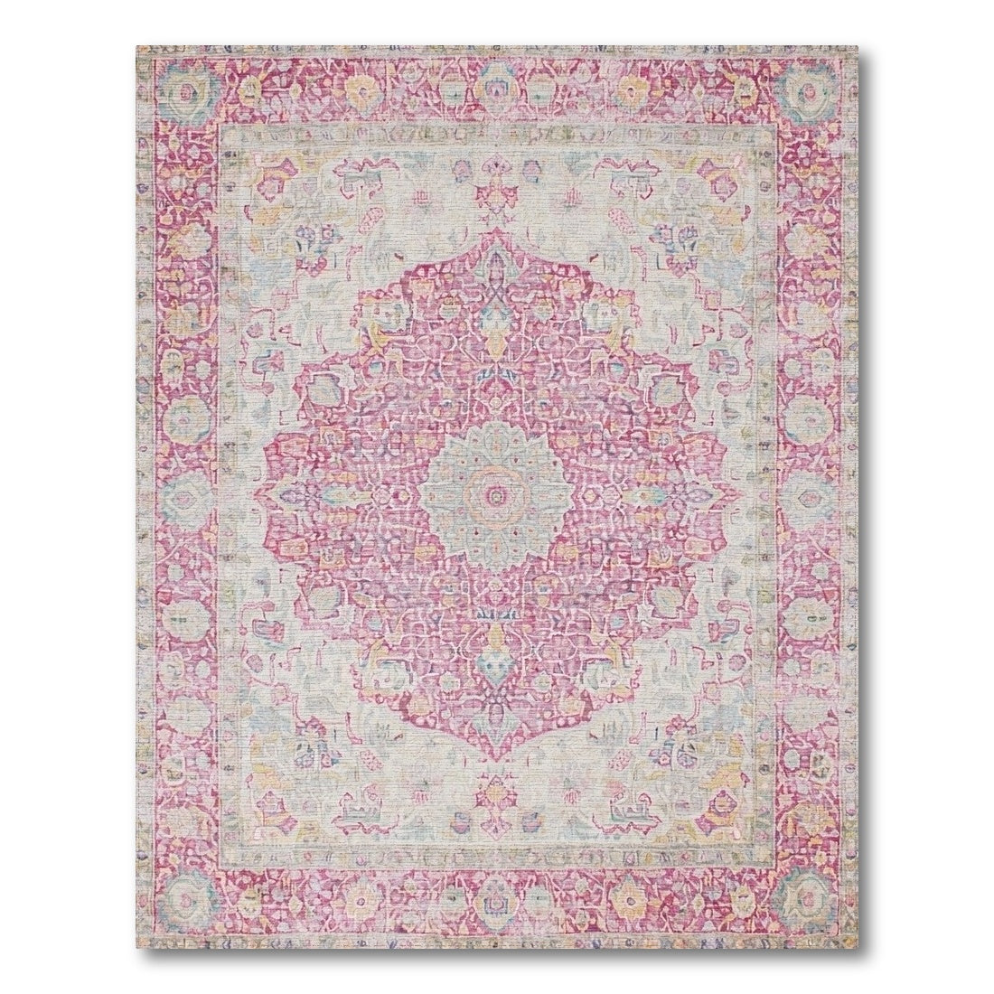 Pink Floral Medallion Vintage No. 3 Area Rug