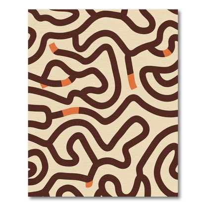 Cozy Coffee Swirl Abstract Rug