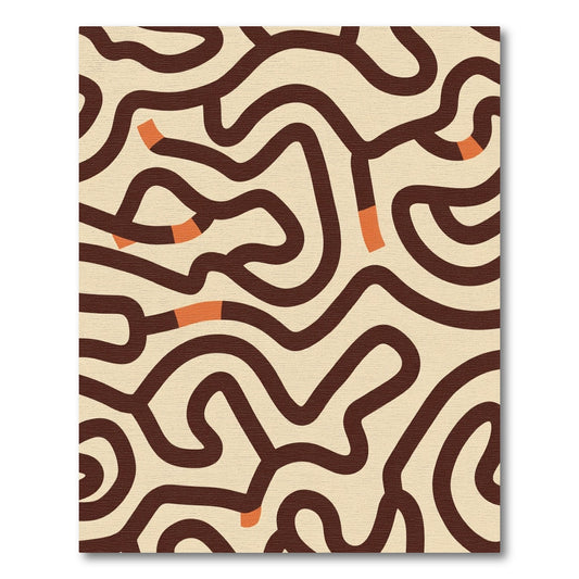 Cozy Coffee Swirl Abstract Rug