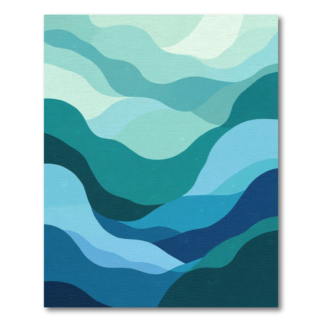 Abstract Blue Teal Ocean Waves Rug