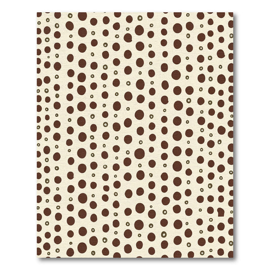 Cream Brown Scattered Polka Dots Rug