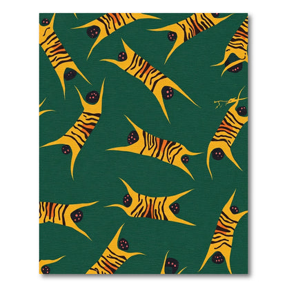 Whimsical Yellow Tiger Stripes Rug