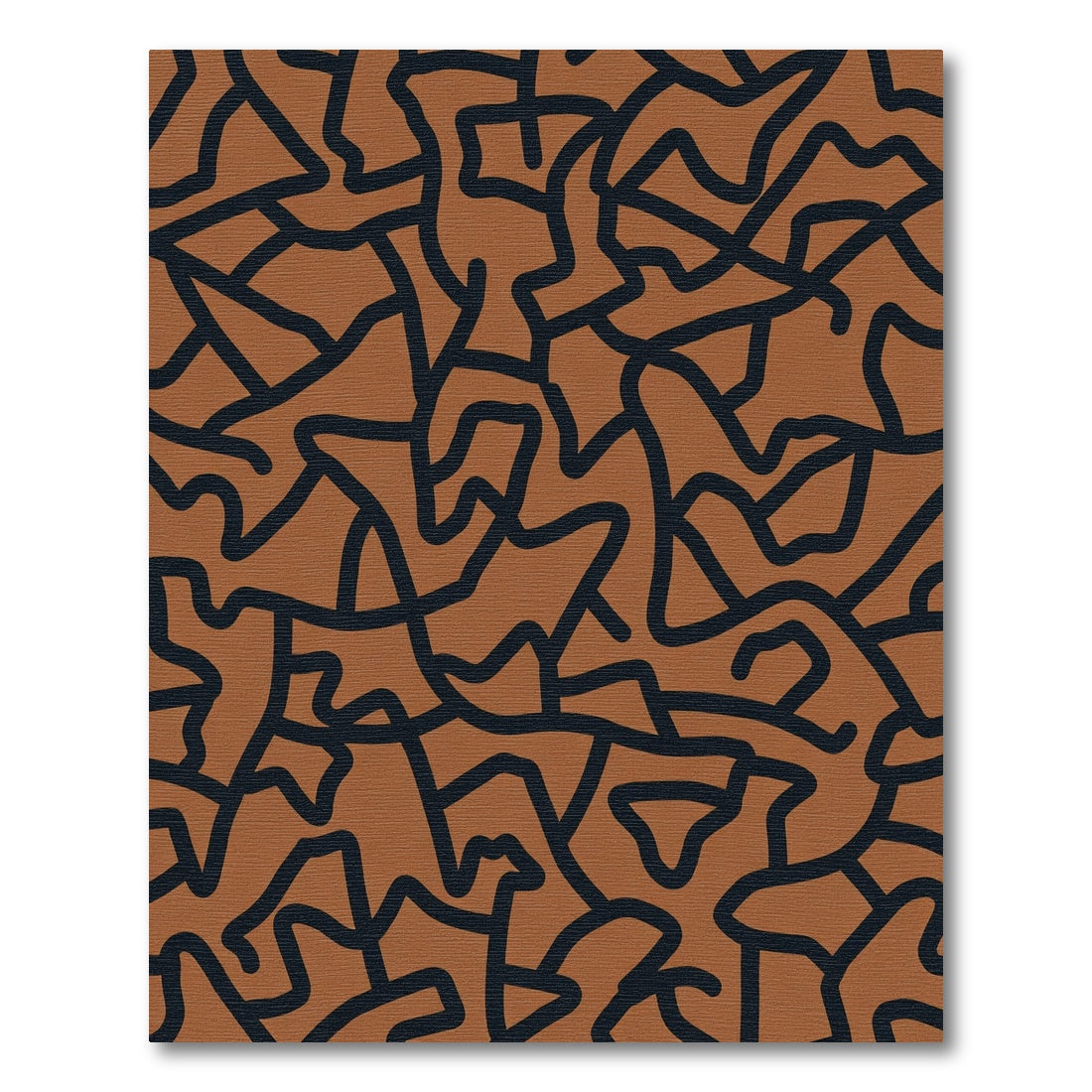 Terracotta Abstract Continuous Line Rug