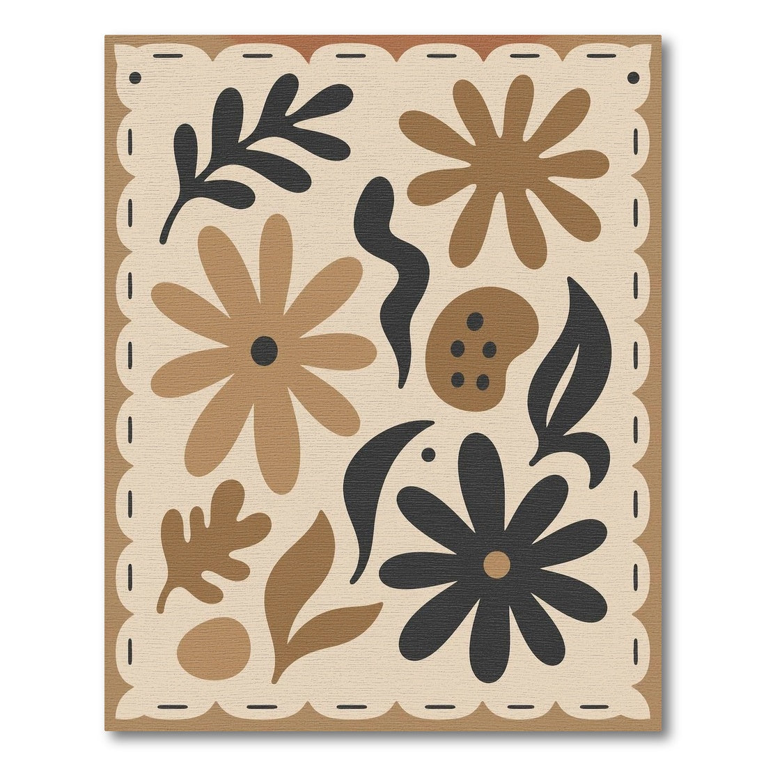 Beige Floral Vintage Area Rug