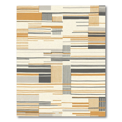 Terra Cotta Geometric Stripe Arrangement Rug