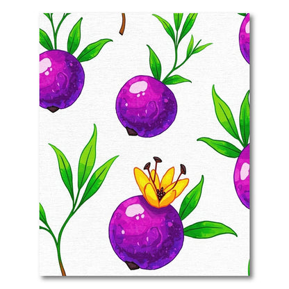 Vibrant Purple Berry Foliage Bloom Rug