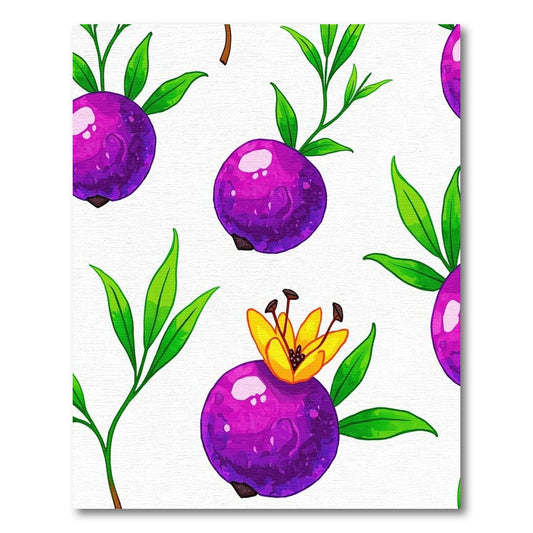 Vibrant Purple Berry Foliage Bloom Rug