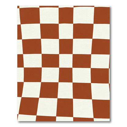 Caramel White Checkerboard Grid Rug