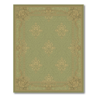 Sage Green Floral Vintage Area Rug
