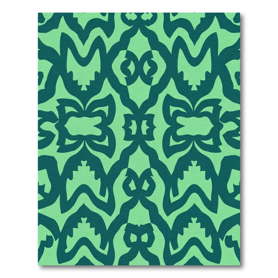 Verdant Teal Abstract Scroll Rug