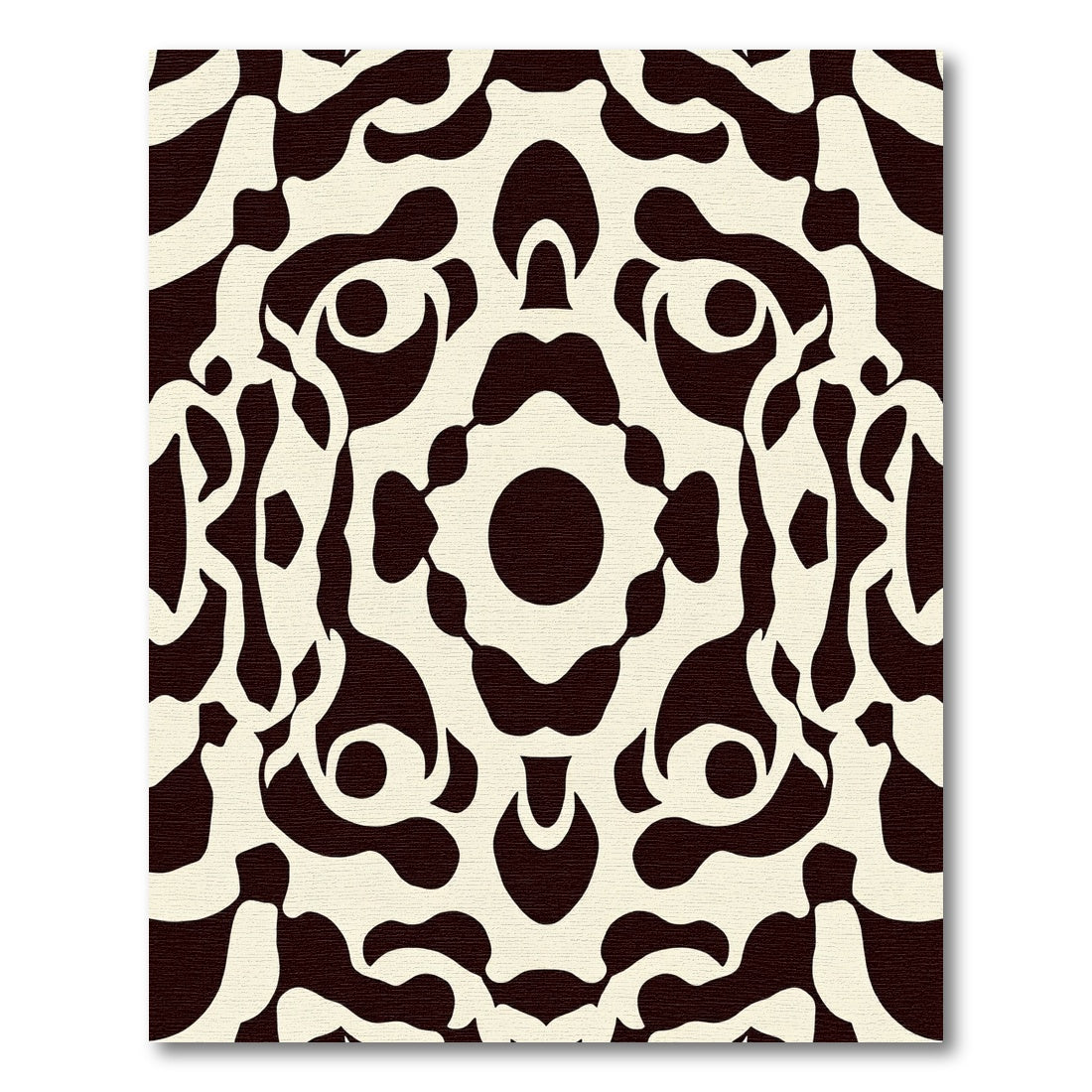 Dark Cream Organic Flowing Mandala Rug