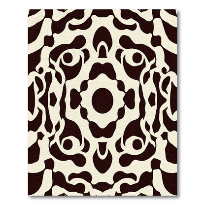 Dark Cream Organic Flowing Mandala Rug