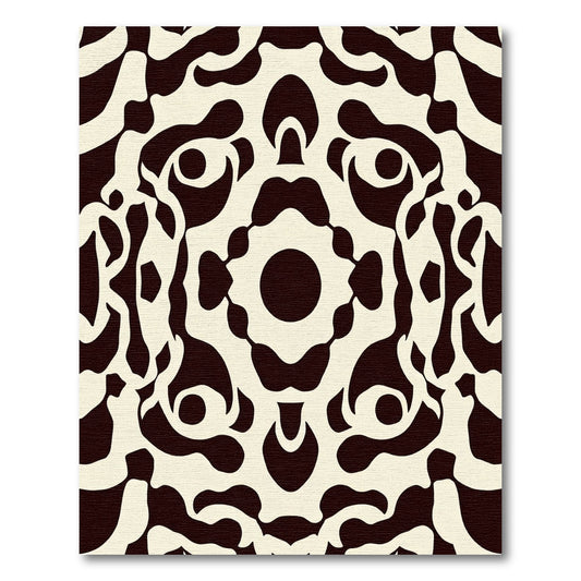 Dark Cream Organic Flowing Mandala Rug