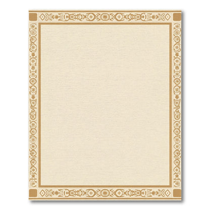 Golden Ochre Geometric Border Rug
