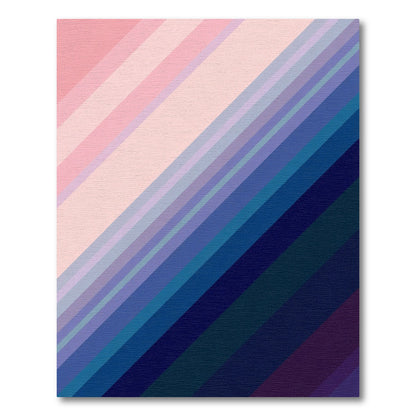 Pastel Pink Blue Gradient Stripes Rug