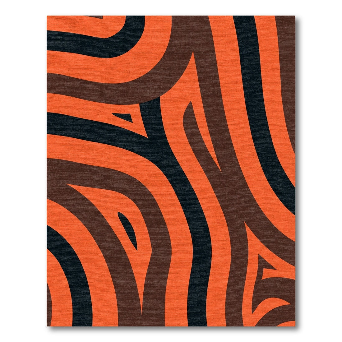 Bold Orange Brown Abstract Swirl Rug