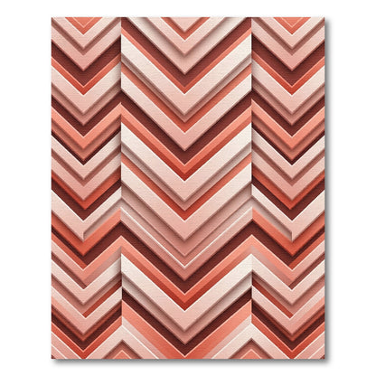 Terracotta Chevron Layered geometric Rug