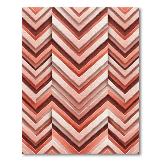 Terracotta Chevron Layered geometric Rug