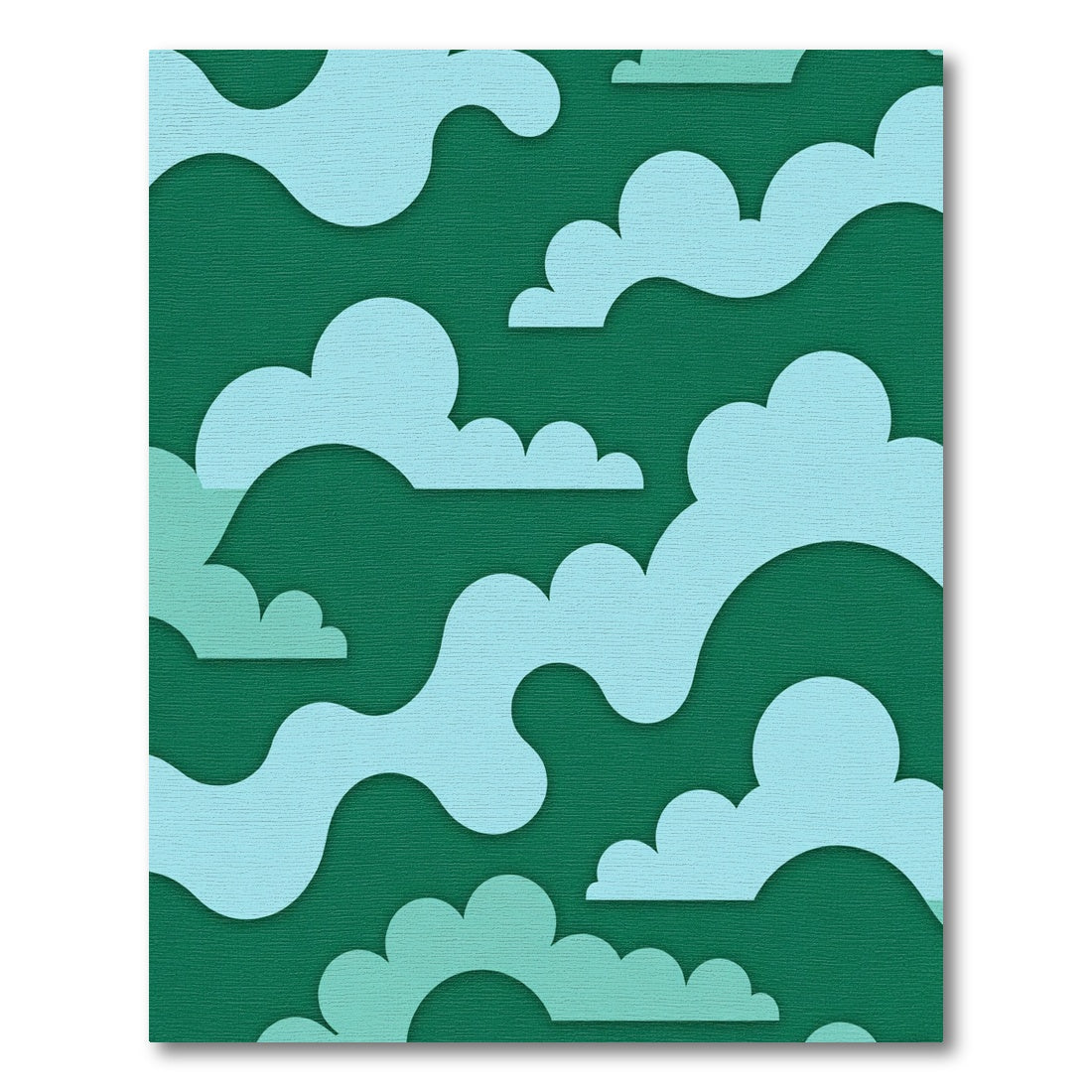 Sky Blue Cloudscape Abstract Shapes Rug