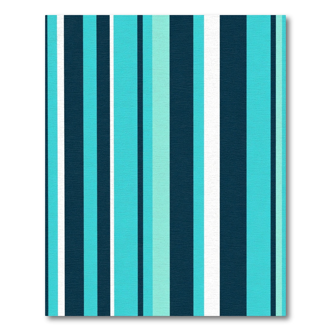 Aqua Navy White Vertical Stripe Rug