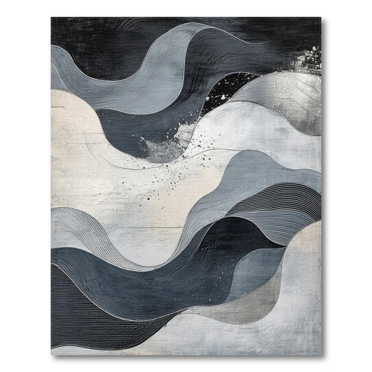 Abstract Area Black and White Abstract Wave Black White Area Rug