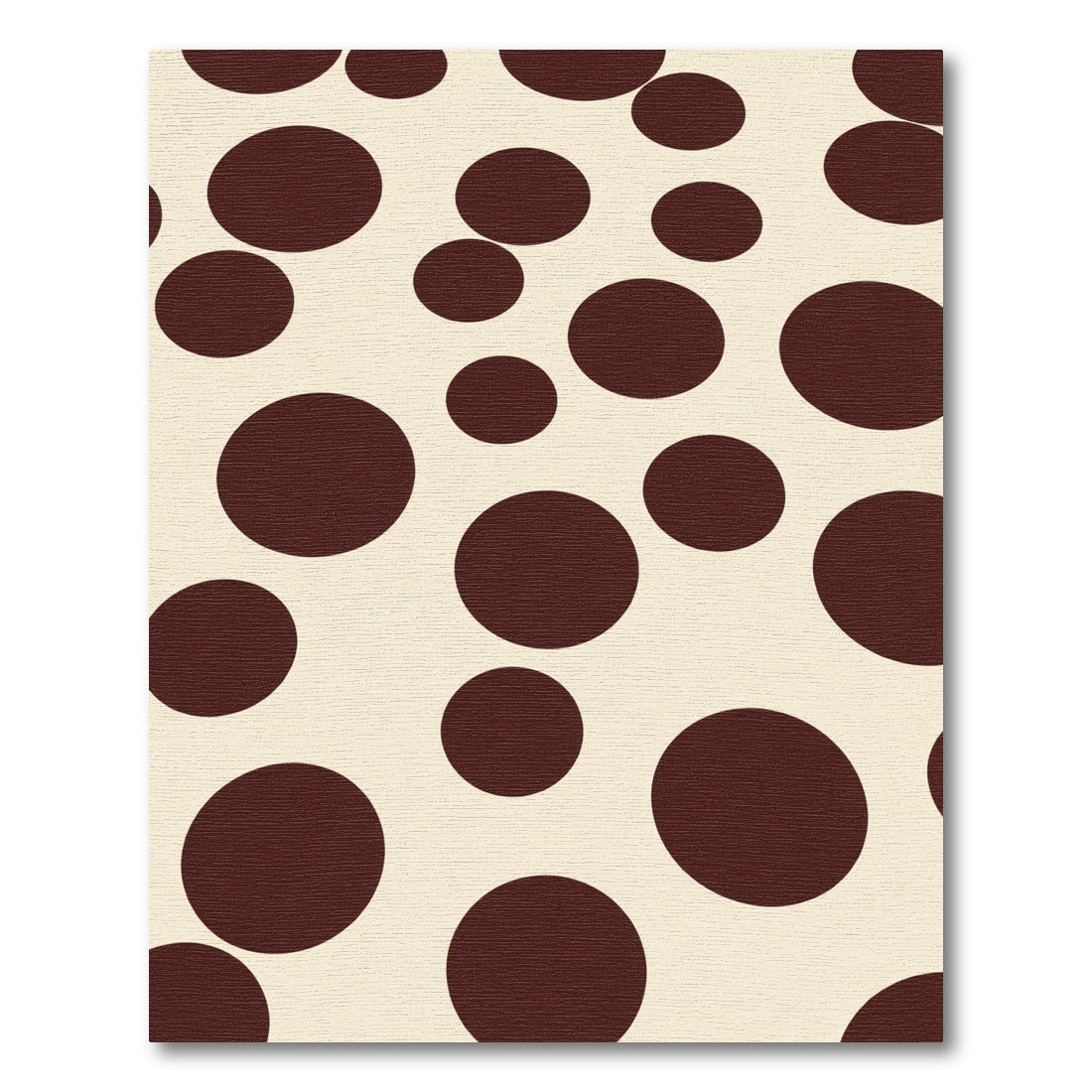 Brown Circles Cream Background Rug