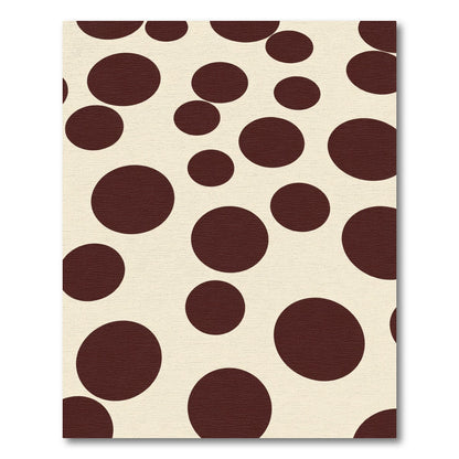 Brown Circles Cream Background Rug
