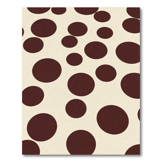 Brown Circles Cream Background Rug