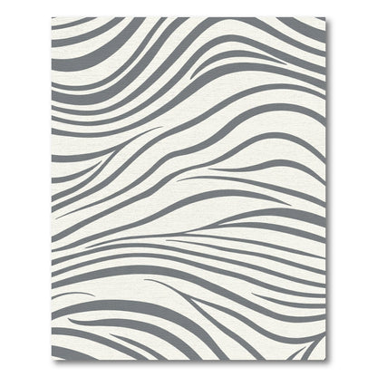 Cream and Gray Wavy Stripes Rug
