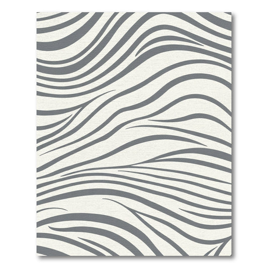 Cream and Gray Wavy Stripes Rug