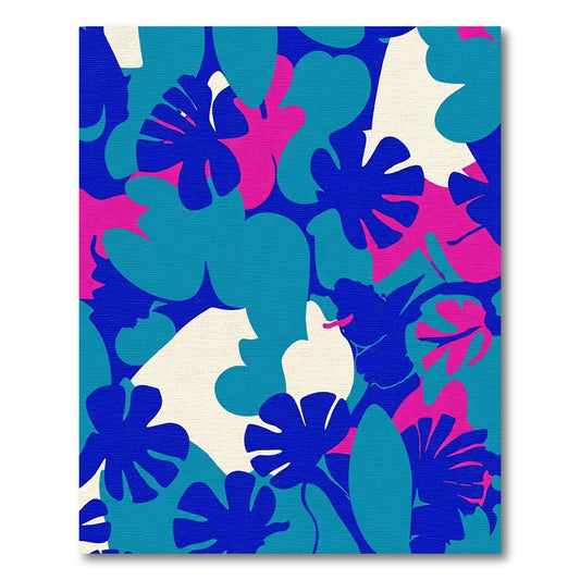 Vibrant Tropical Leaf Abstract Blend Rug