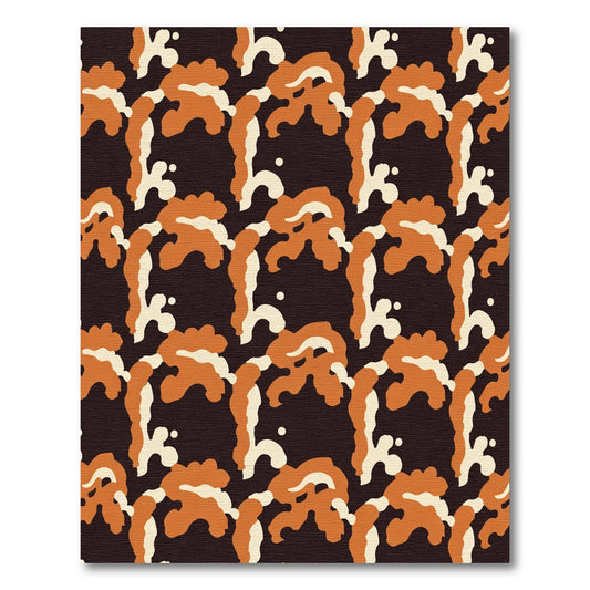 Burnt Orange Abstract Organic Splash Rug