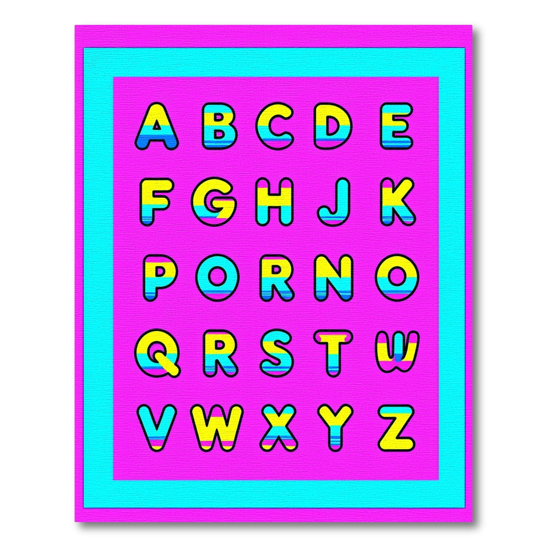 Vivid Alphabet Bars Rug