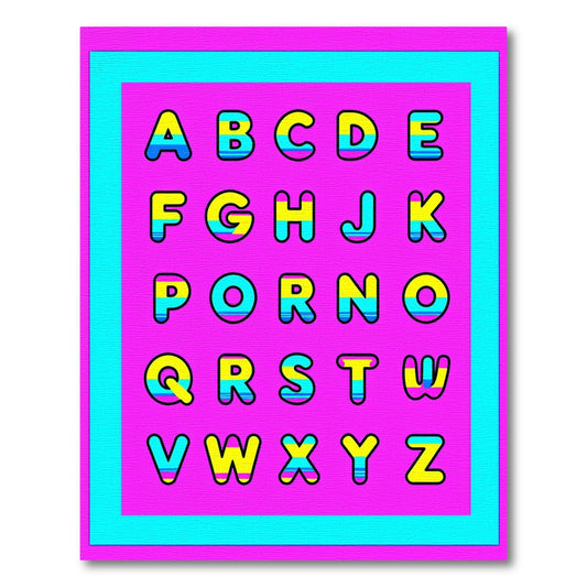 Vivid Alphabet Bars Rug