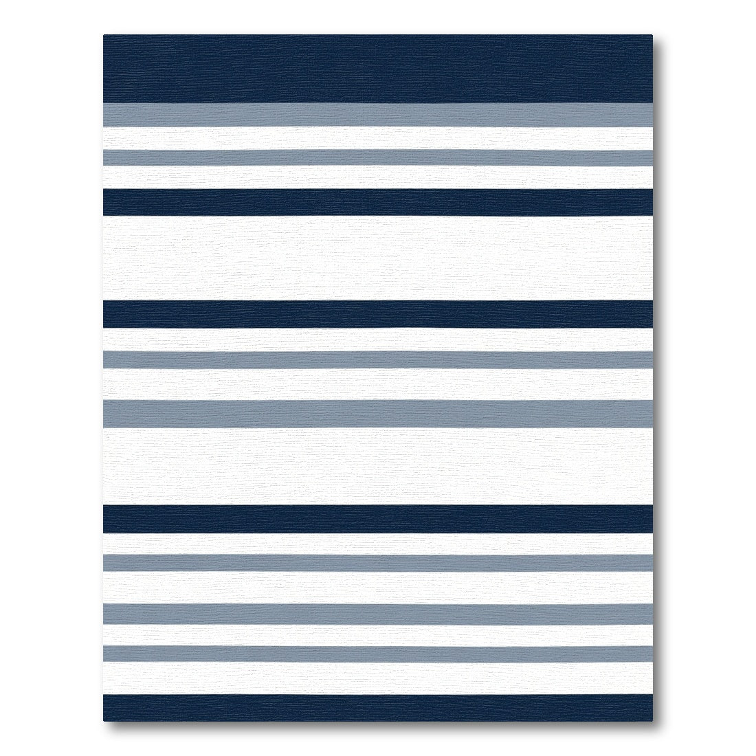 Navy Blue Gray White Horizontal Stripe Rug