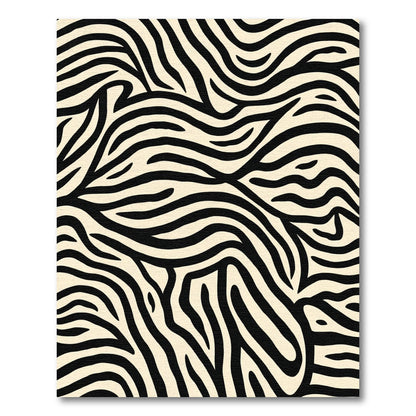 Bold Black Cream Natural Stripe Pattern Rug