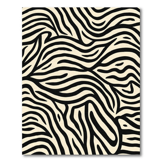 Bold Black Cream Natural Stripe Pattern Rug