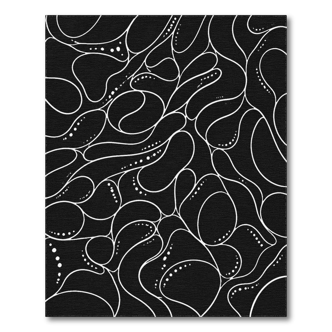 Black and White Black White Abstract Flow Area Rug