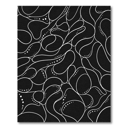 Black and White Black White Abstract Flow Area Rug